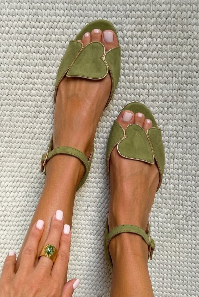 Pink Open-Toe Sandals with Ankle Strap and Heart Pattern