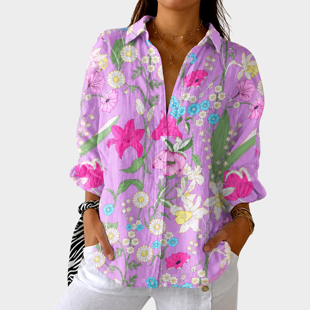 Nerida | Lightweight and Colourful Blouse with Print