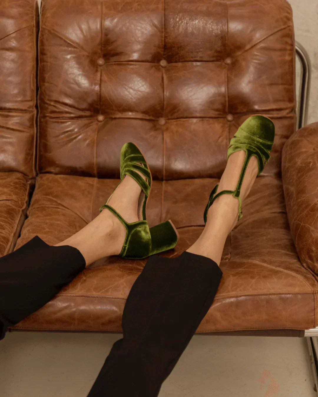 Shoes with T-bar and stable heel