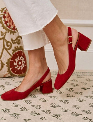 Essential Block Heel Slingbacks with Square Toe and Buckle