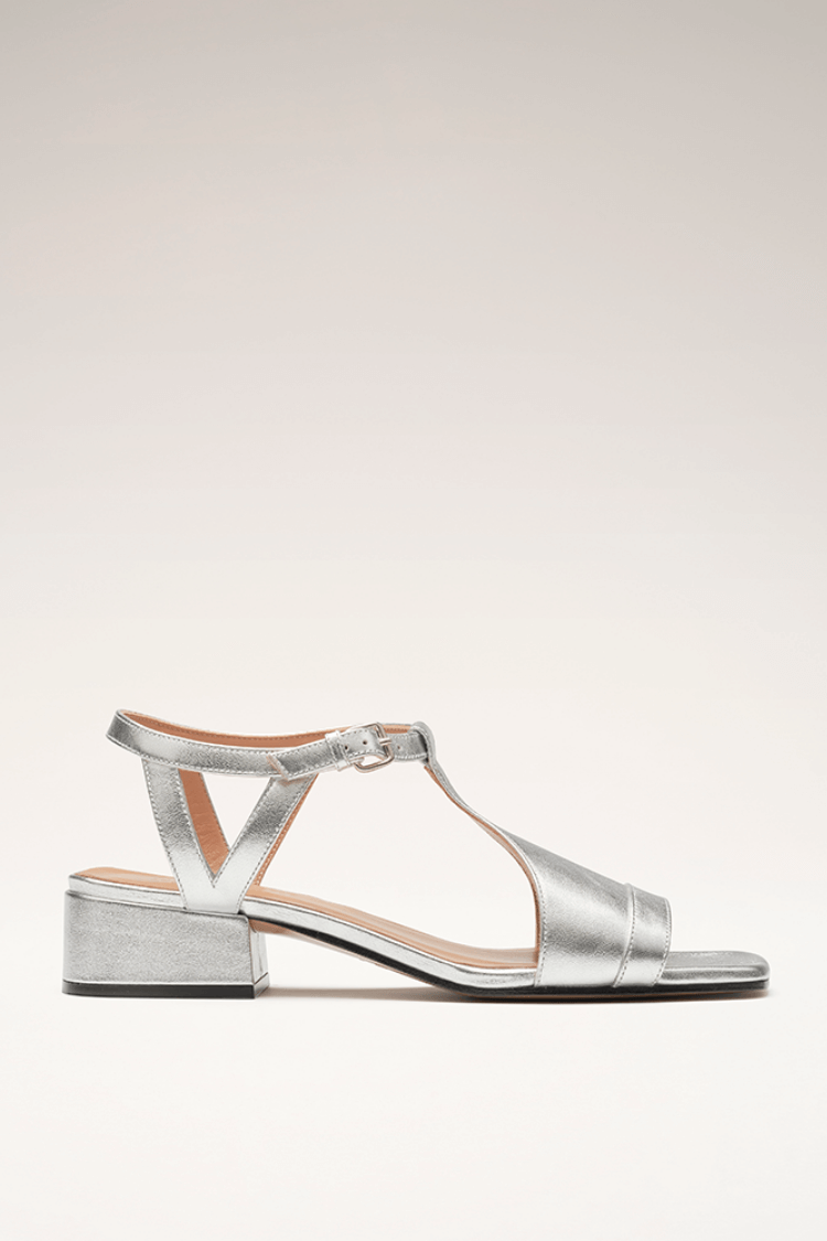 Cross-Strap Sandals with Low Block Heel