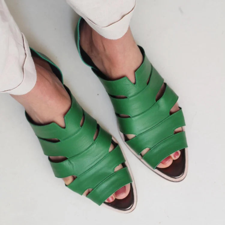 Open-toe and cut-out ballet flats, slip-on, casual