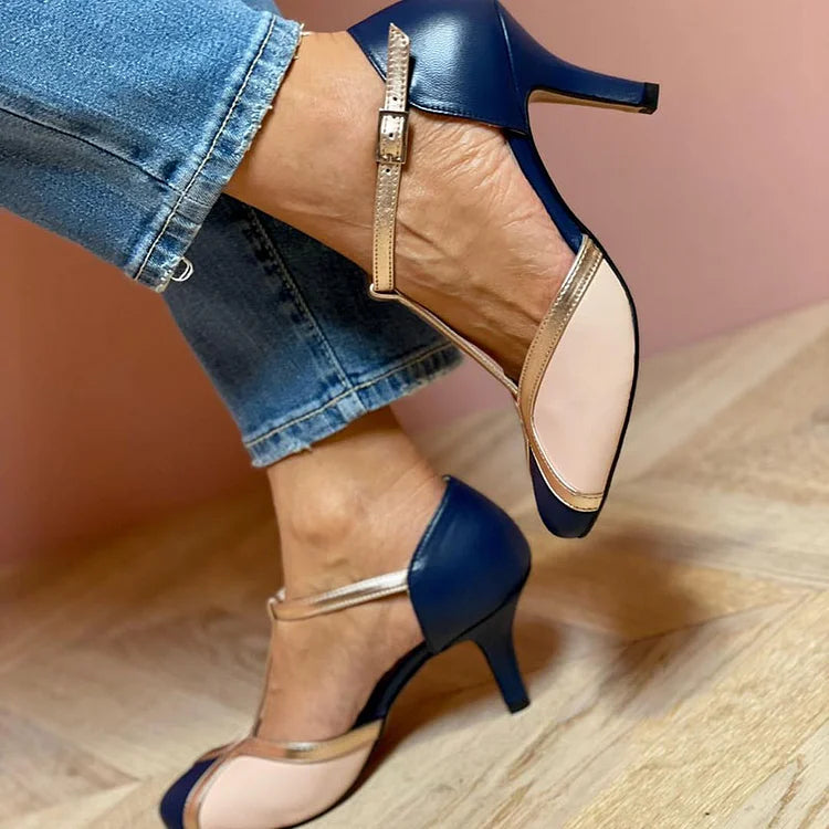 Hayley | Retro Two-Tone T-Bar Heels