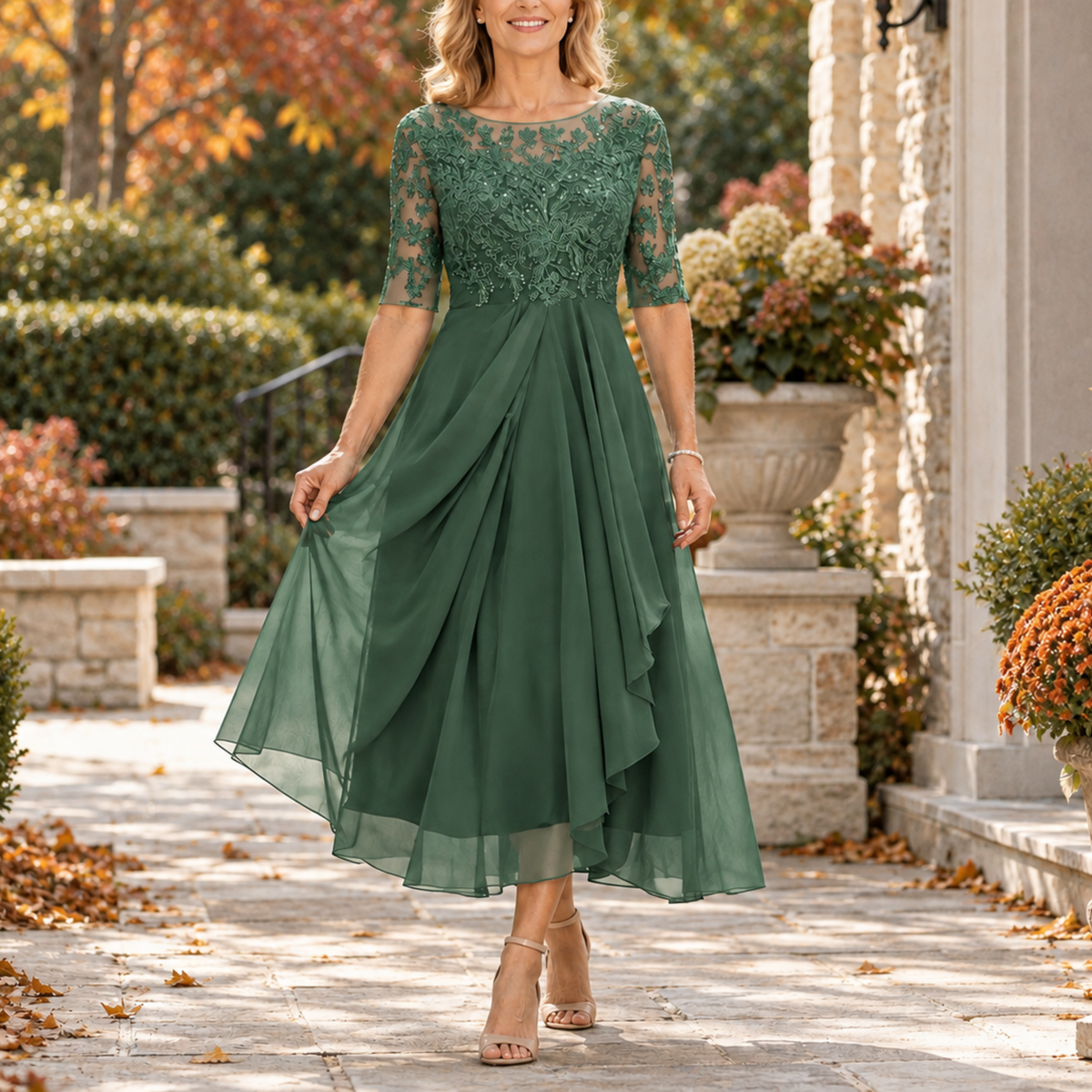 Avi | Draped Midi Dress