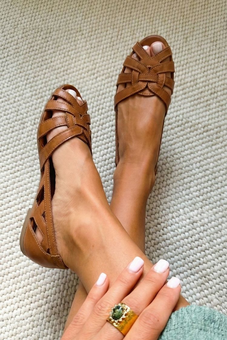 Chic Casual Woven Brown Open-Toe Sandals
