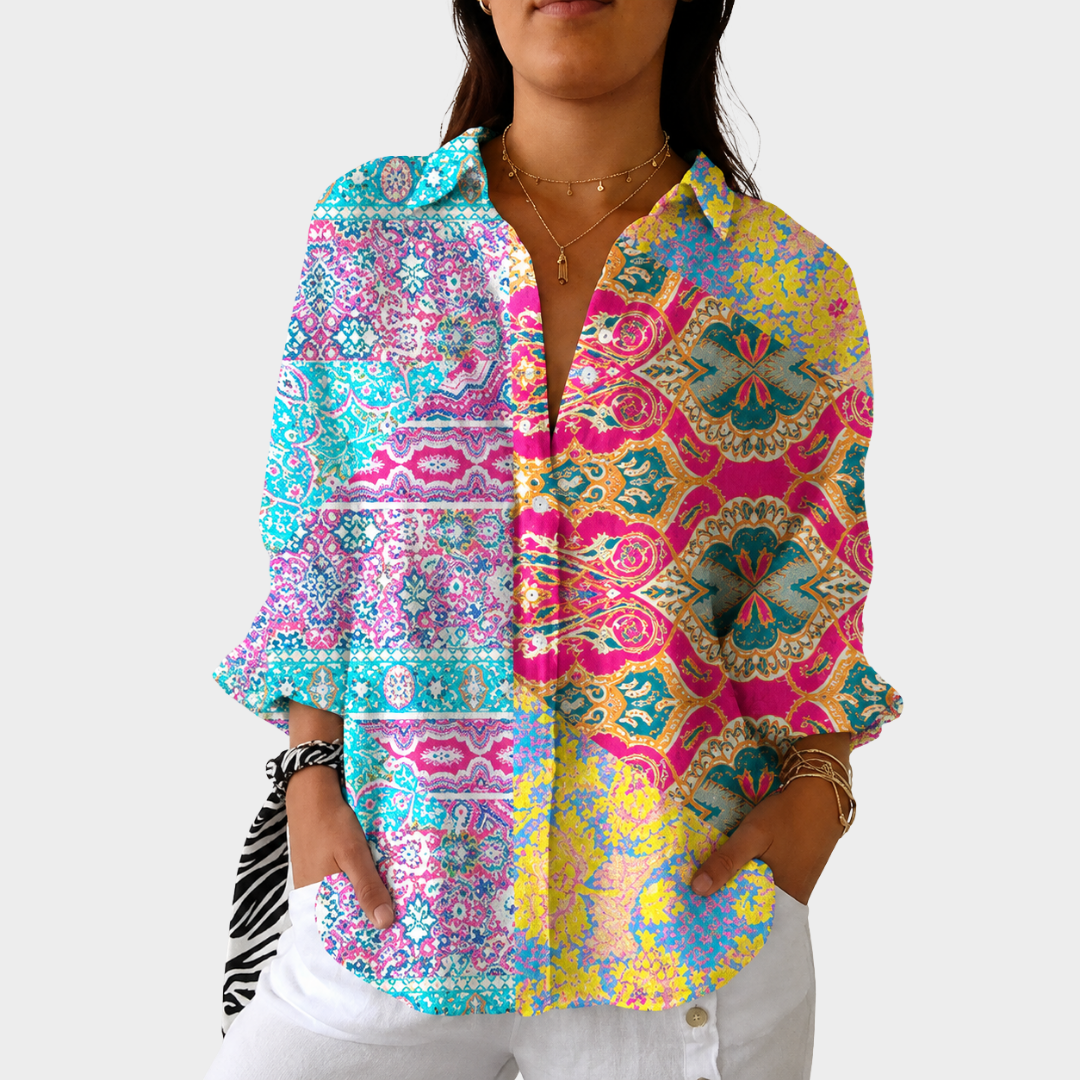 Sonya | Lightweight and Colourful Printed Blouse