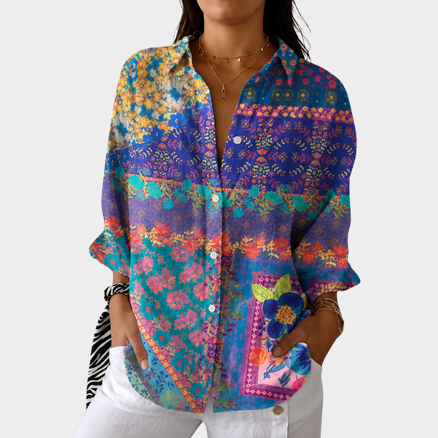 Larissa | Light and Colourful Blouse with Print