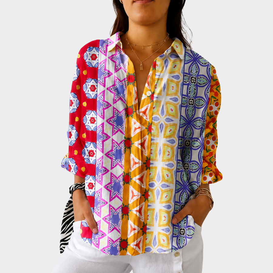 Pippa | Light and Colourful Blouse with Print