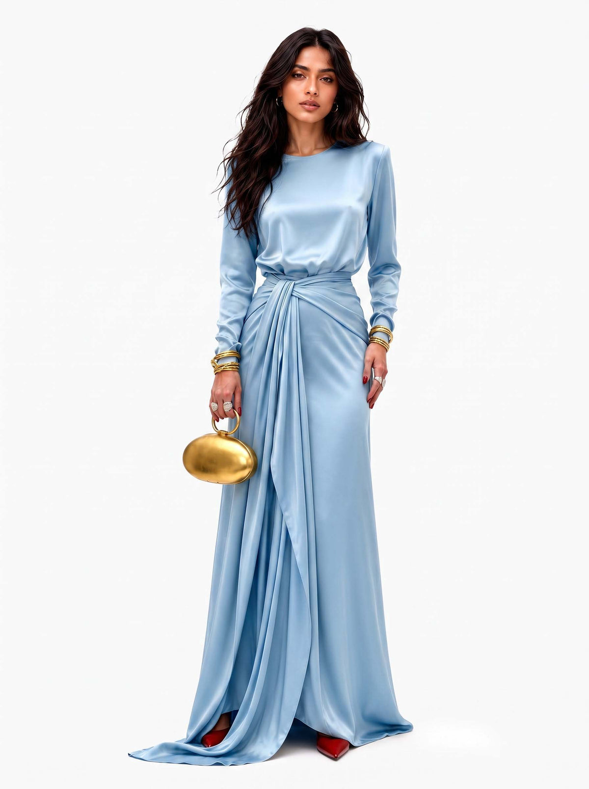 Elegant Draped Maxi Dress
