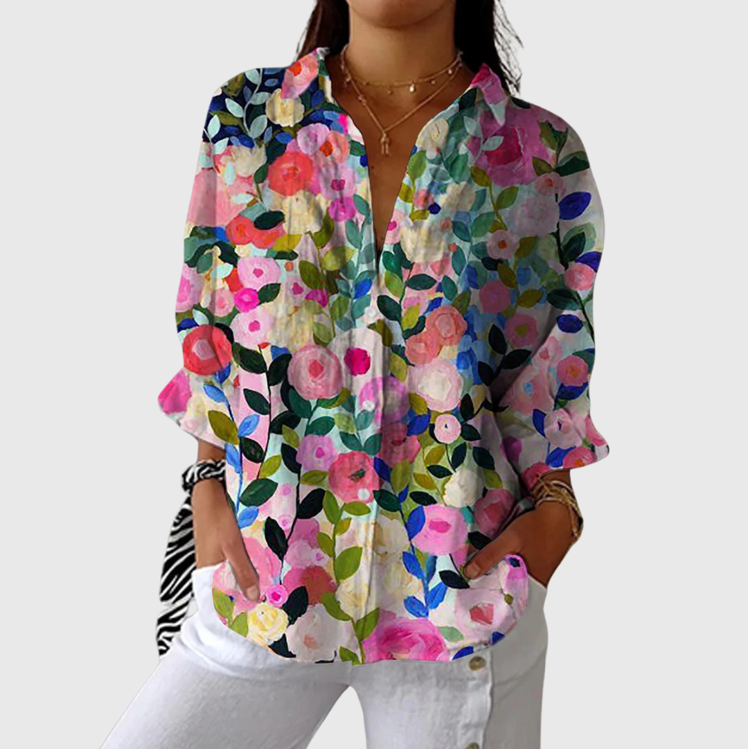 Yolanda Colourful Blouse with Print
