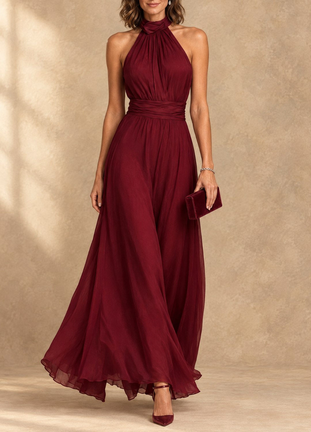 Paula | Halter Neck Maxi Dress