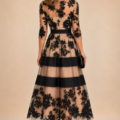 Adeline Floral Midi Evening Dress