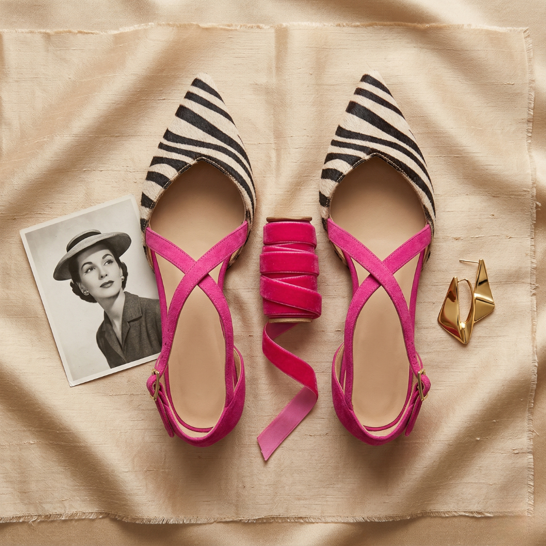 Fernanda Zebra Ballet Flats with Straps