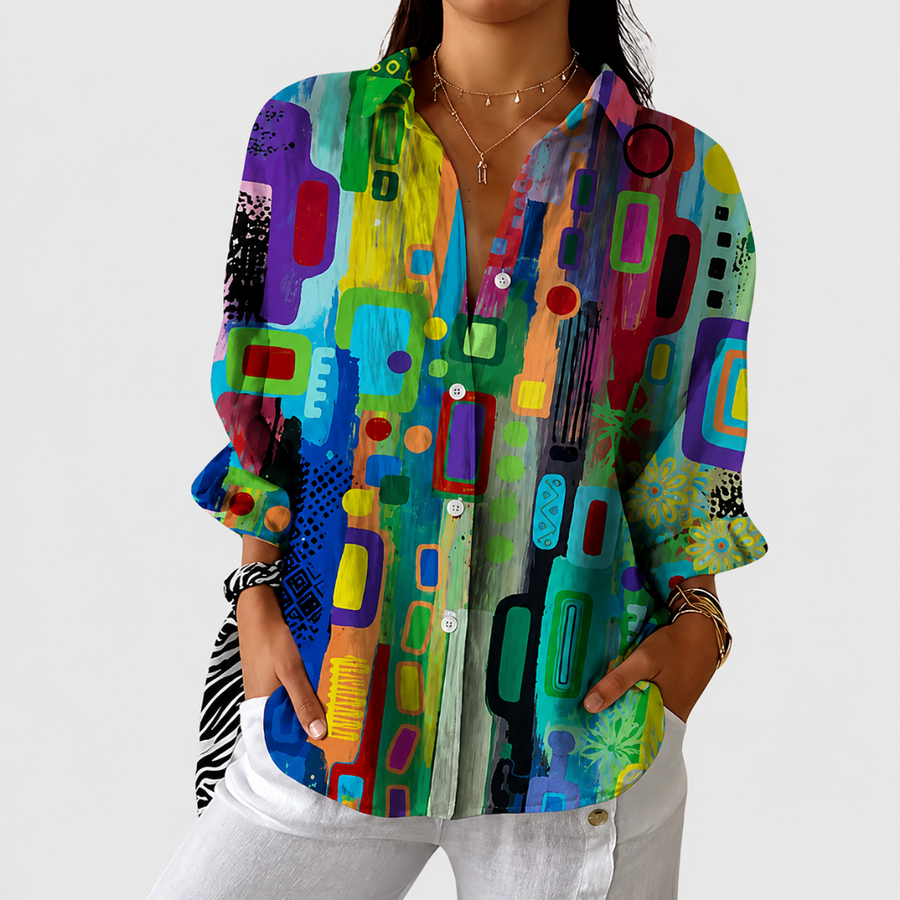 Jedda | Lightweight and Colourful Printed Blouse
