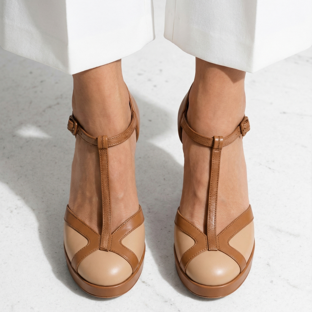 Nadia | Sophisticated Retro Closed Toe Heels