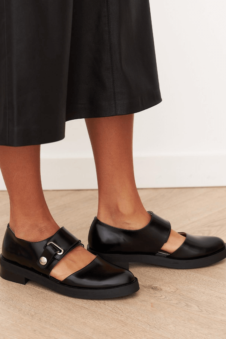 Cut-out Slingback Ballerinas with Round Toe in Solid Colour