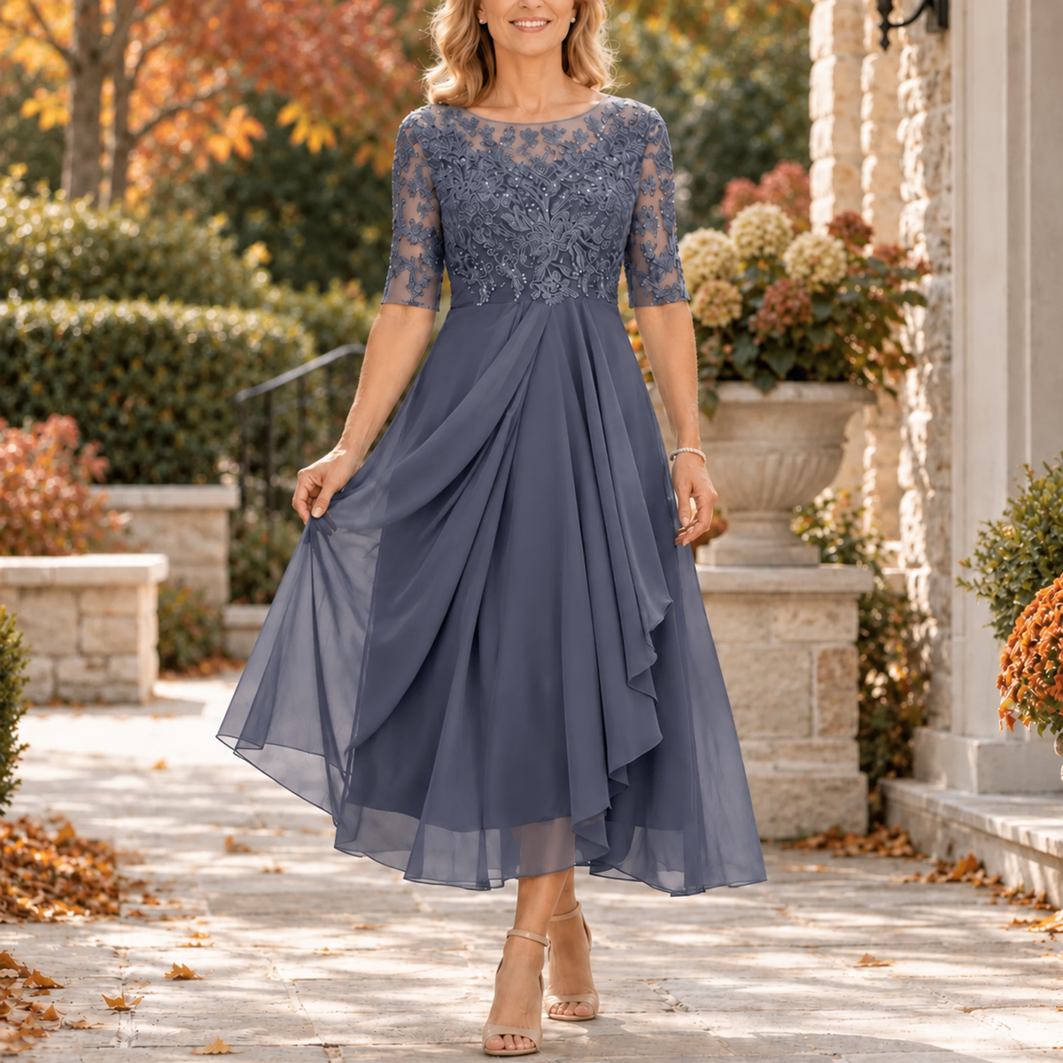 Avi | Draped Midi Dress