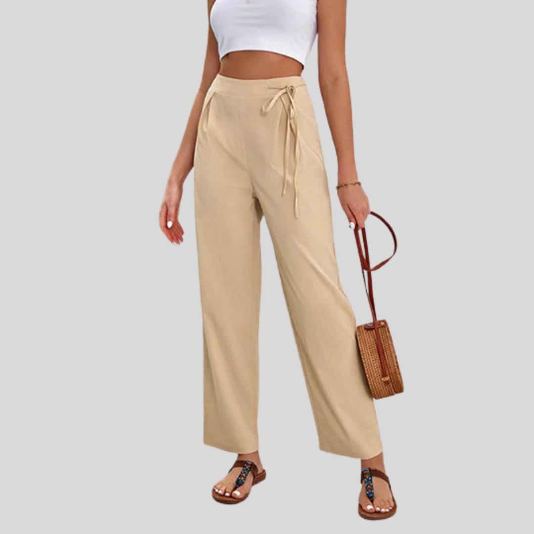 Sabby wide trousers with high knotted waist