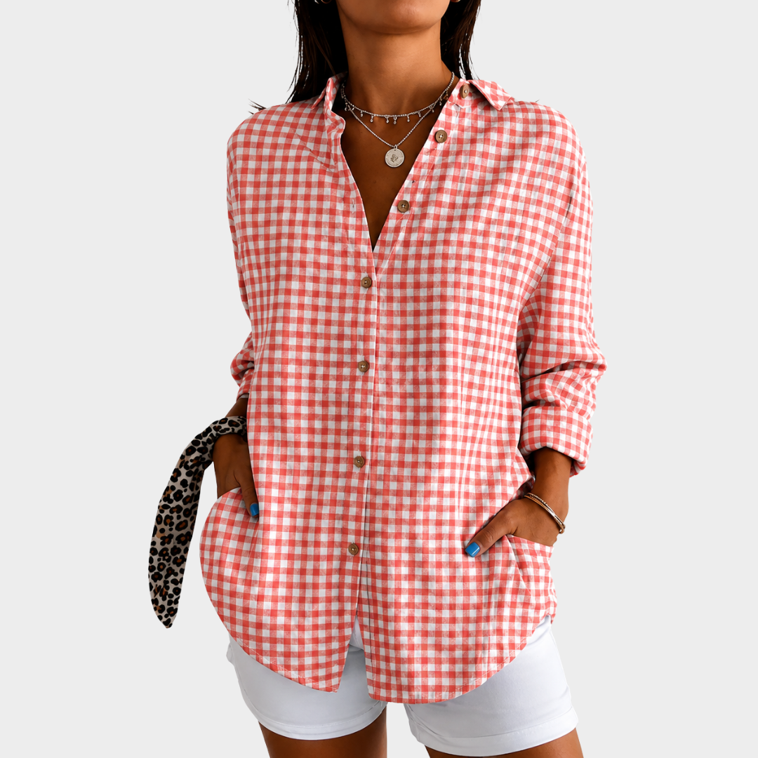 Kellie | Coral Picnic Charm Blouse
