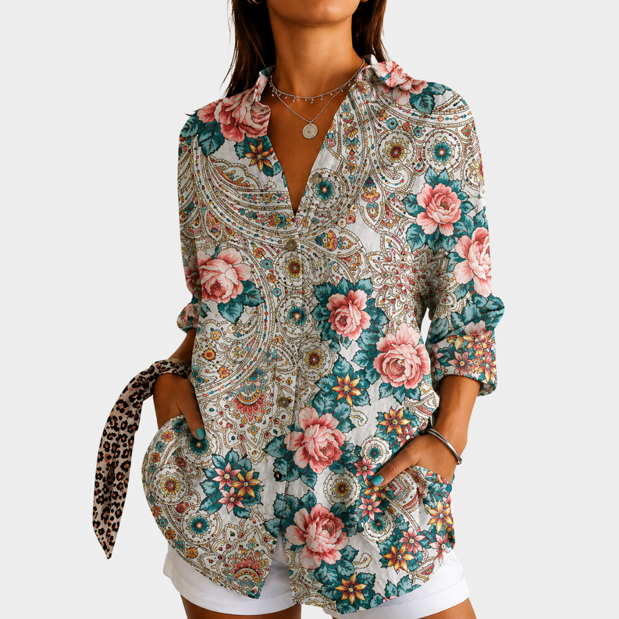Skye | Vintage Rose Paisley Blouse