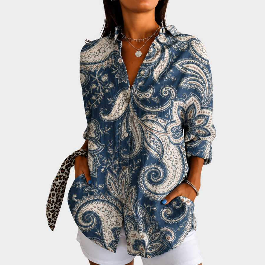 Paige | Coastal Paisley Grace Blouse