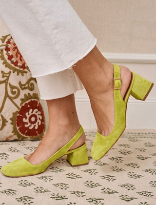 Essential Block Heel Slingbacks with Square Toe and Buckle