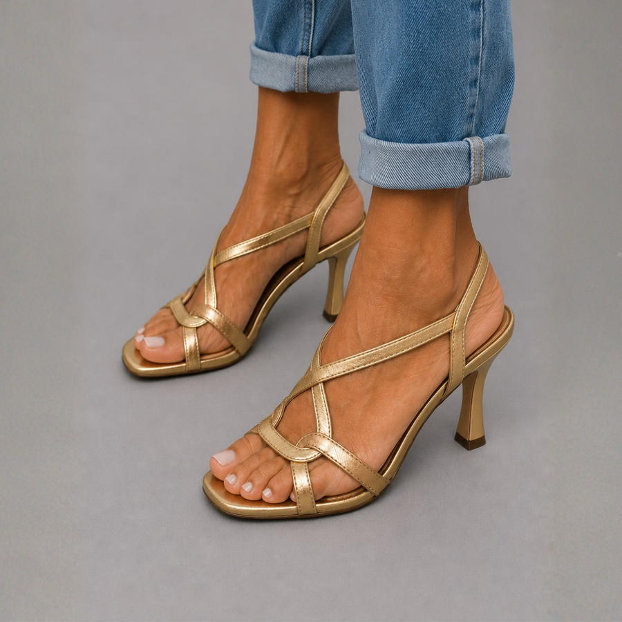 Soleil | Golden Sandals, Summer Charm