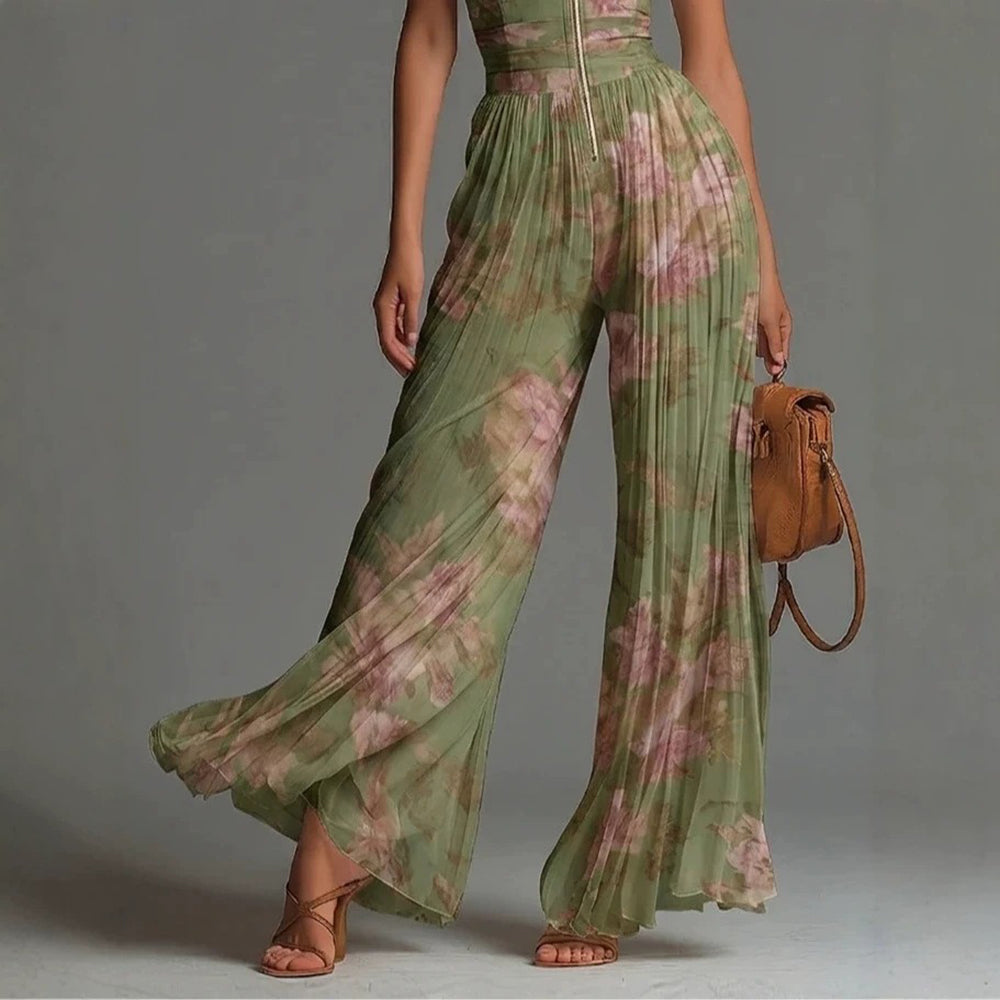 Sofia | Pleated Floral Jumpsuit for Women