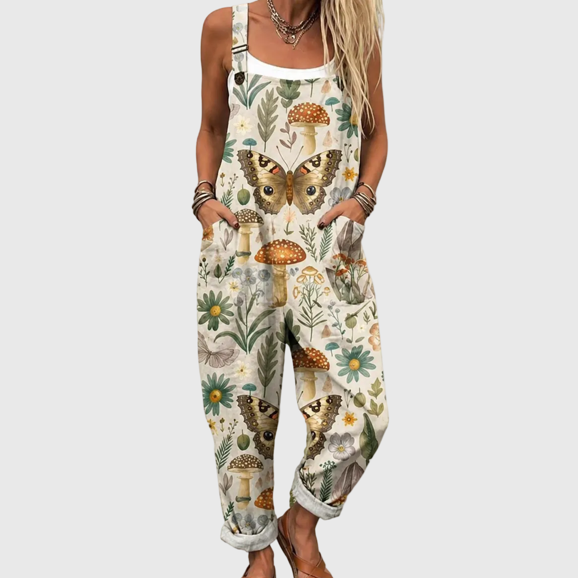 Comfortable Printed Dungarees