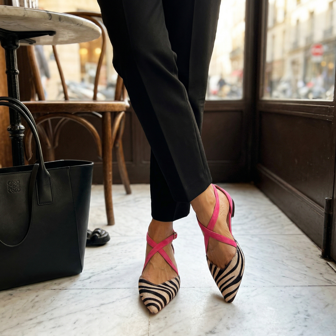 Fernanda Zebra Ballet Flats with Straps