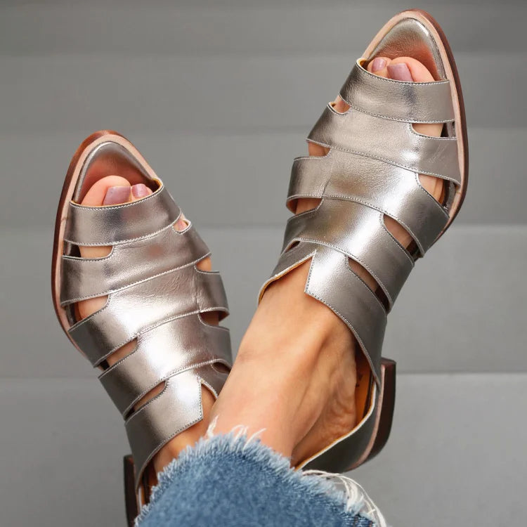 Open-toe and cut-out ballet flats, slip-on, casual