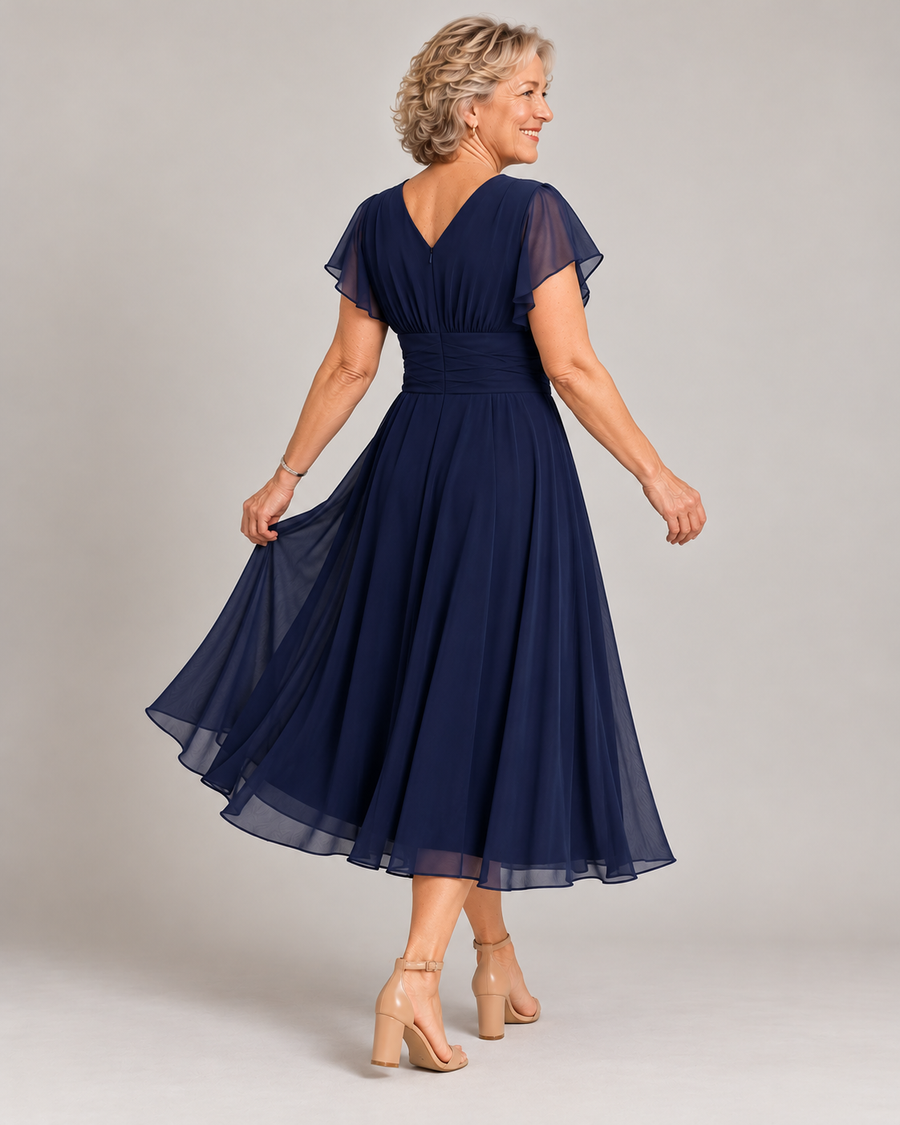 Yasmin V-Neck A-Line Dress