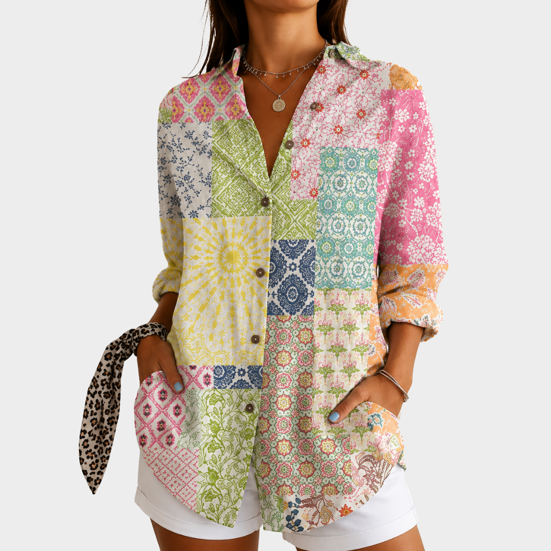 Lani | Patchwork Sunshine Garden Blouse