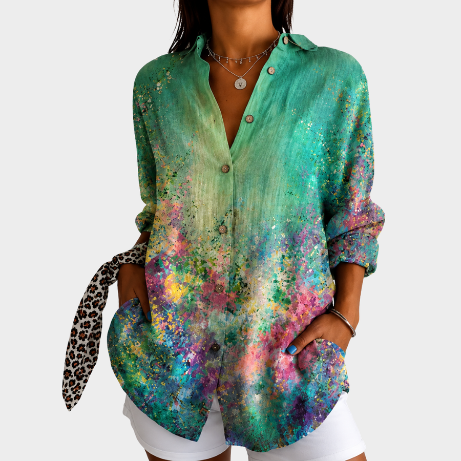 Kerryn | Emerald Meadow Art Blouse