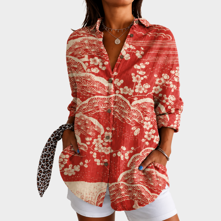 Kerrie | Sunset Blossom Coastal Shirt