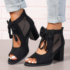 Chic Heel Sandals with Bow