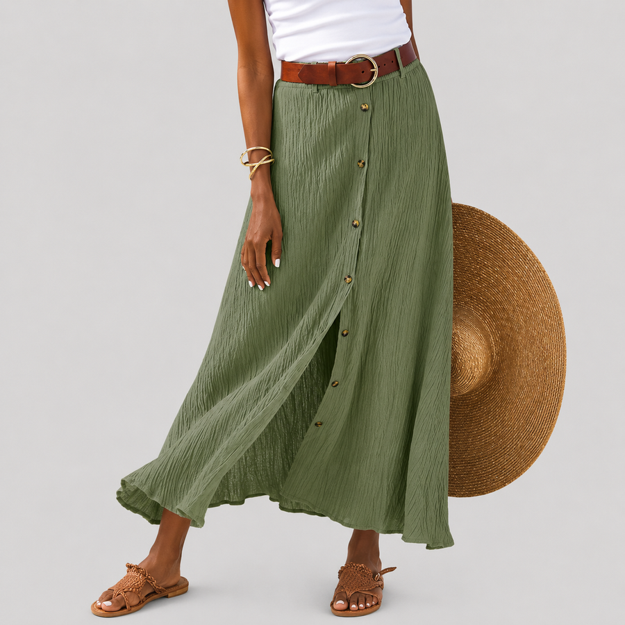 Syndy Flowy Skirt with Buttons