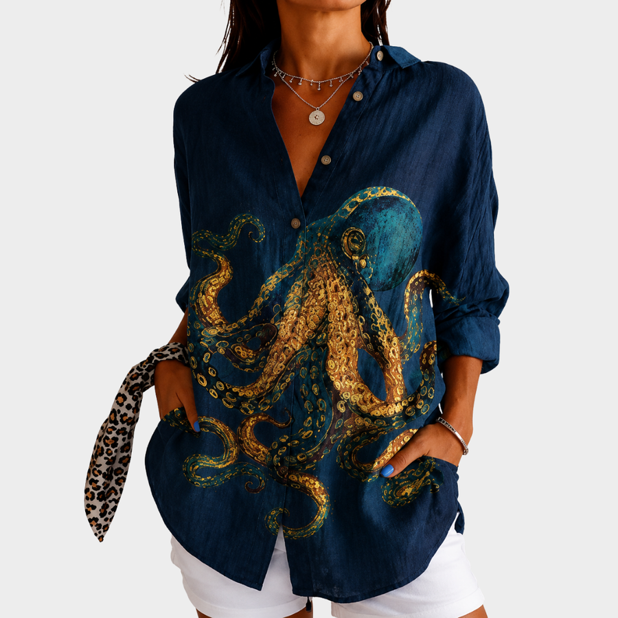 Rochelle | Ocean Treasure Statement Blouse