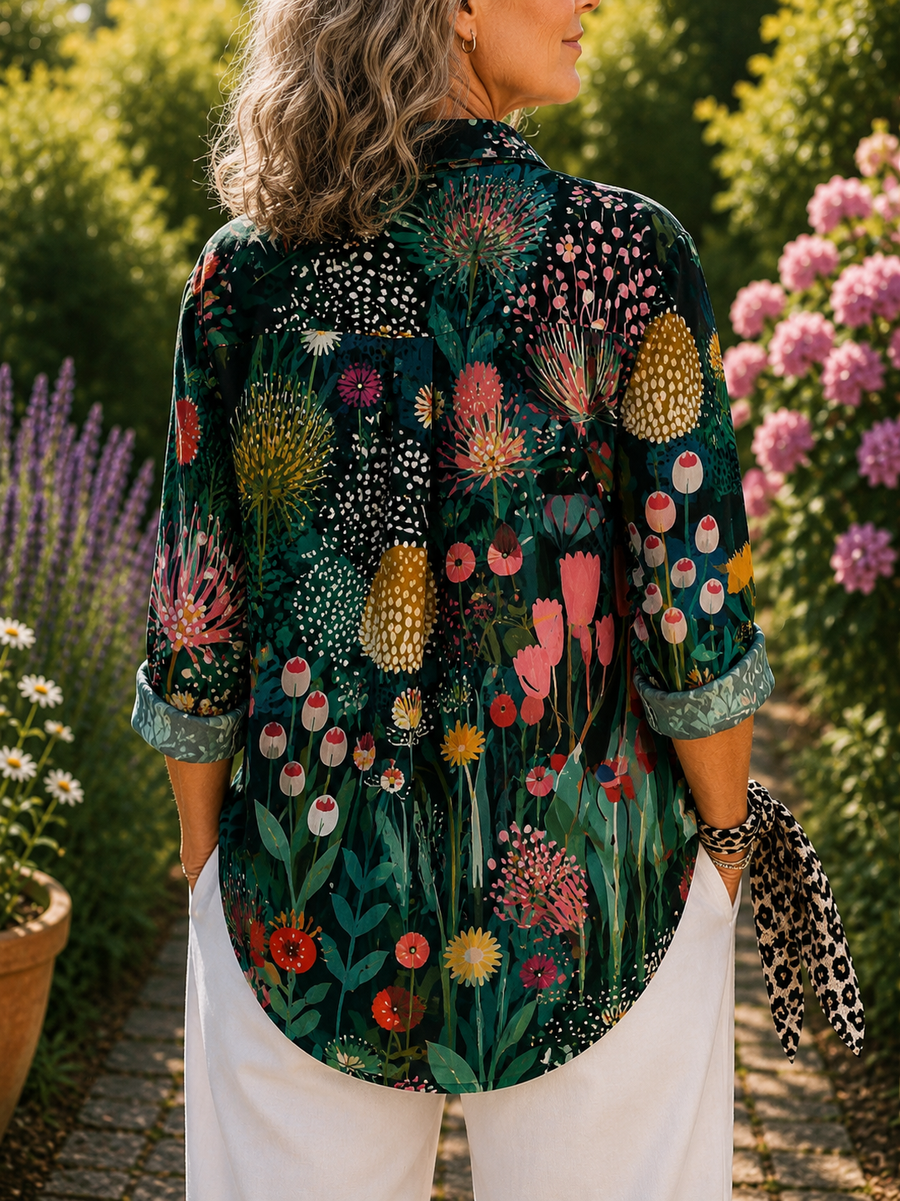 Florina Elegant Blouse with Peacock Print