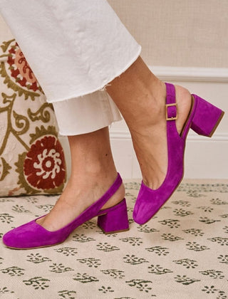 Essential Block Heel Slingbacks with Square Toe and Buckle