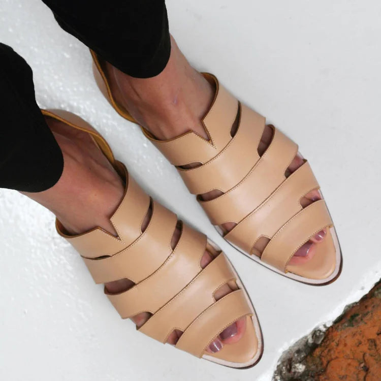 Open-toe and cut-out ballet flats, slip-on, casual