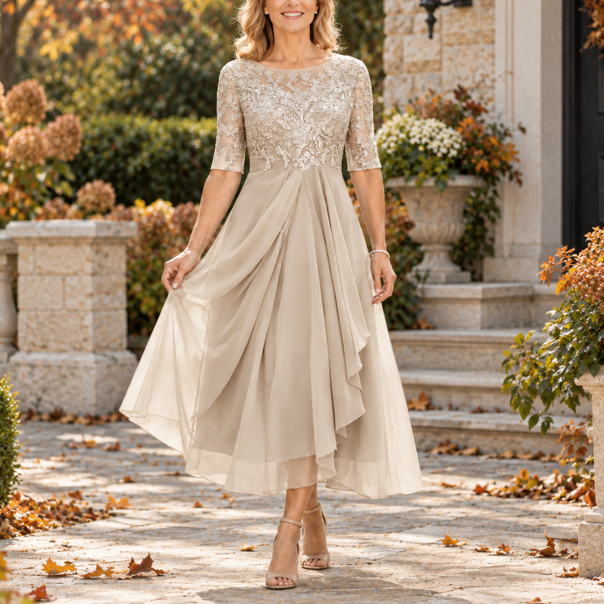 Zoe - Draped Midi Dress