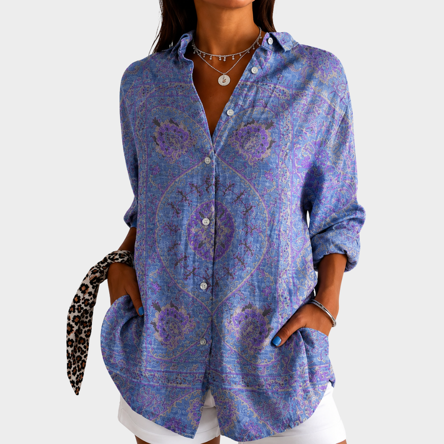 Merle | Lavender Mosaic Grace Blouse