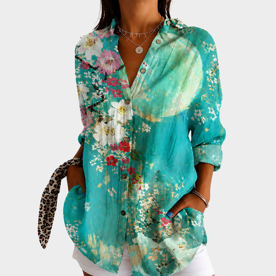 Jodie | Coastal Bloom Moonlight Blouse