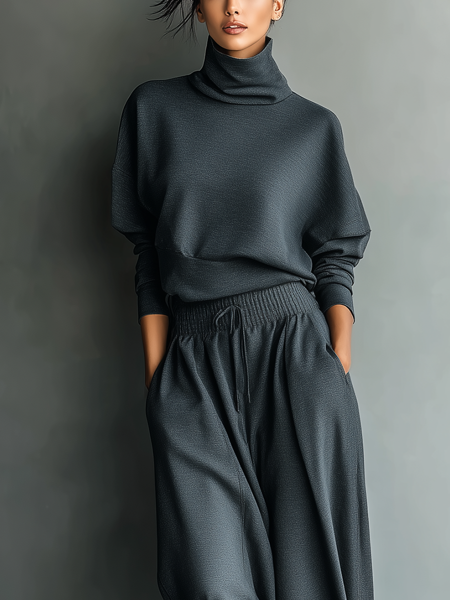 Carlotta - Knitted Set with Wide Leg Trousers