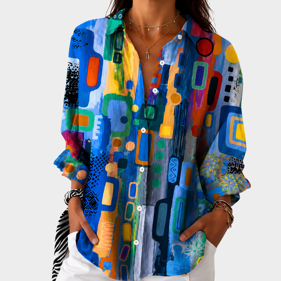 Shona | Vibrant Mosaic Statement Blouse