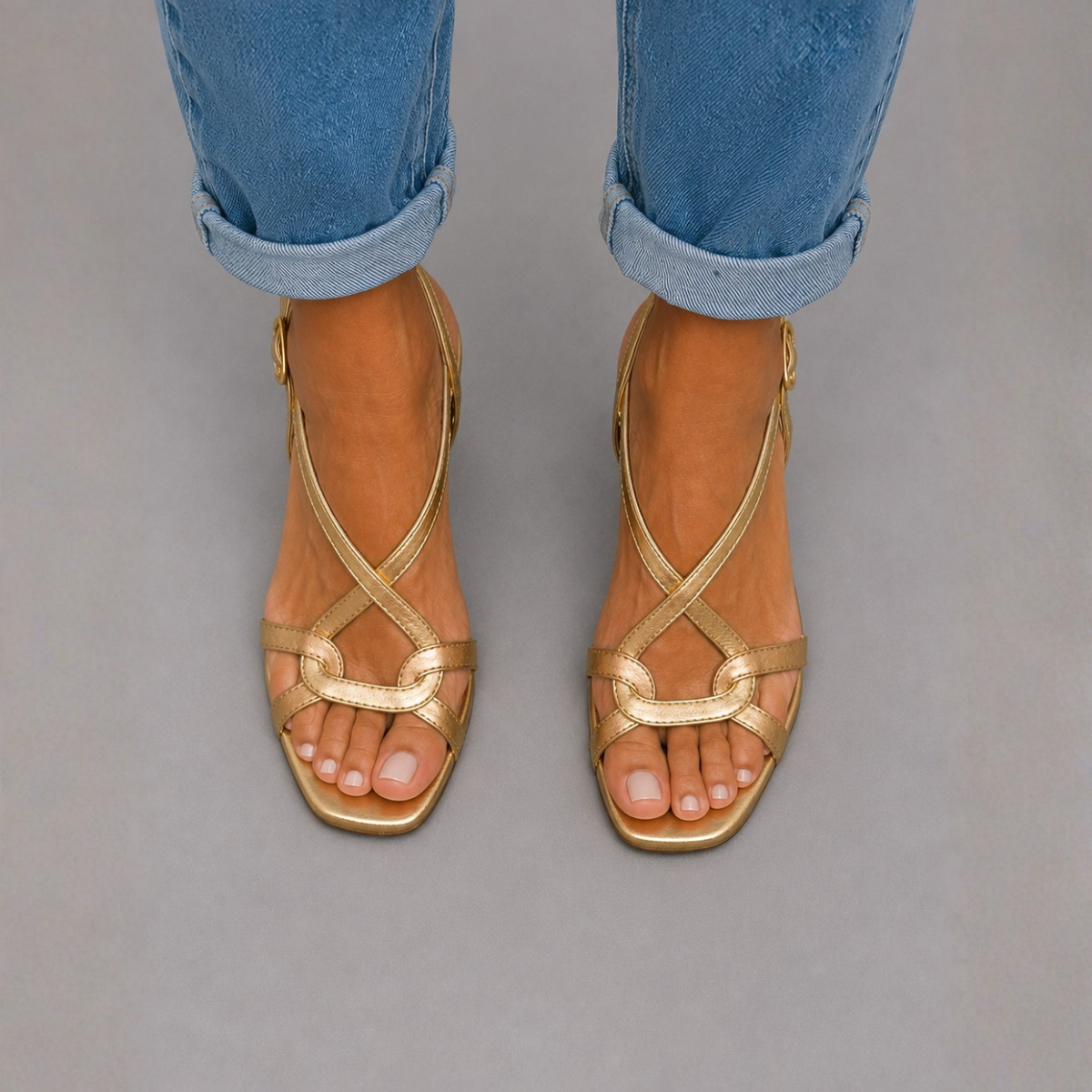 Soleil | Golden Sandals, Summer Charm