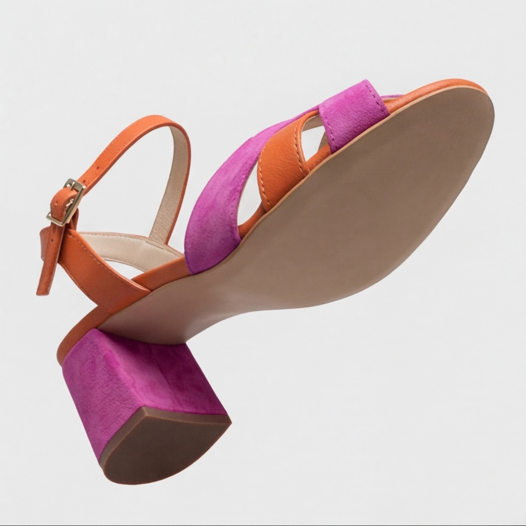 Amanda | Orthopaedic Colour Block Chunky Heels