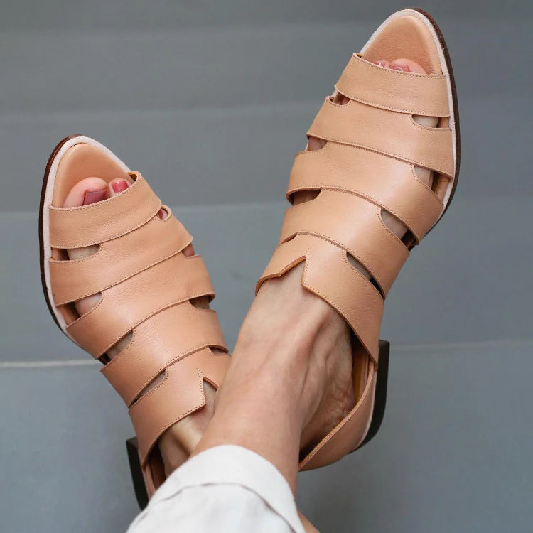 Open-toe and cut-out ballet flats, slip-on, casual