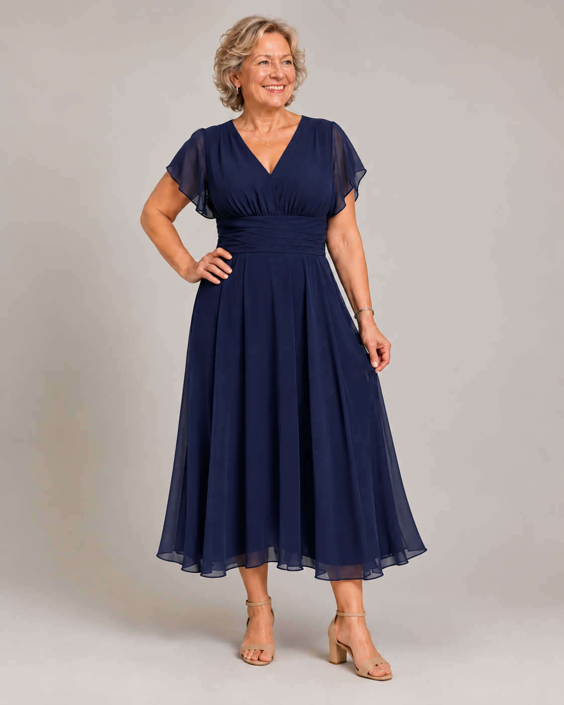 Yasmin V-Neck A-Line Dress